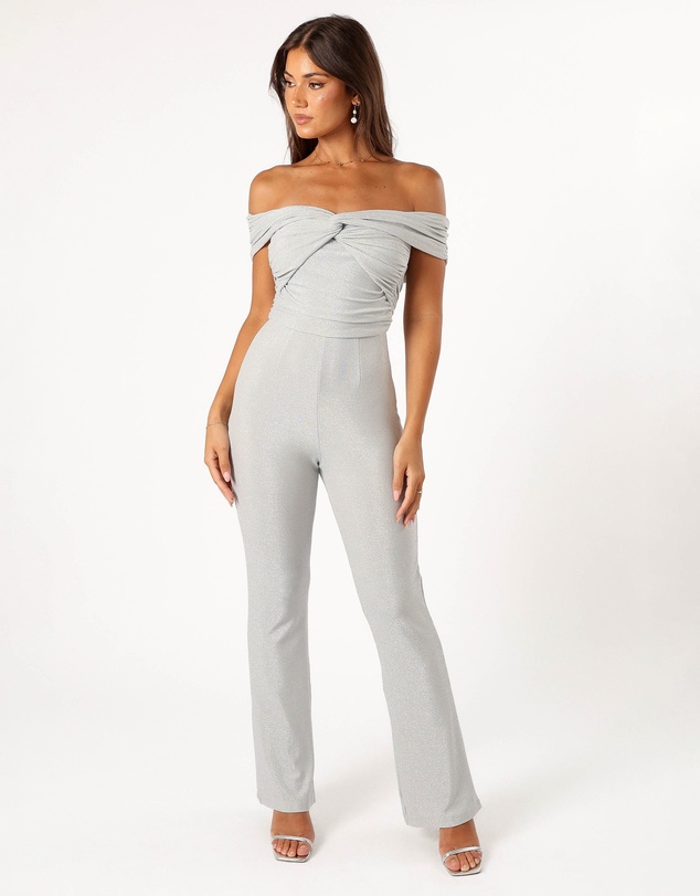 Petal & Pup - Sharnie Off Shoulder Jumpsuit - Silver