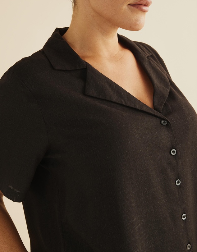 Atmos&Here Curvy - Alis Linen Blend Shirt