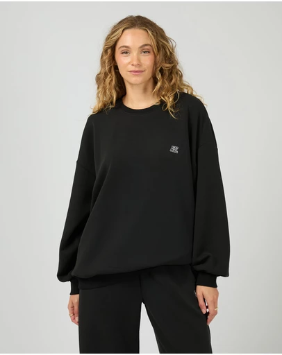 All About Eve - Luxe Active Box Crew Black
