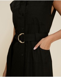 The Fated - Karla Midi Shirt Dress with Belt