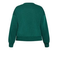 City Chic - Plus size Brooklyn Crew Neck Sweatshirt - varsity green