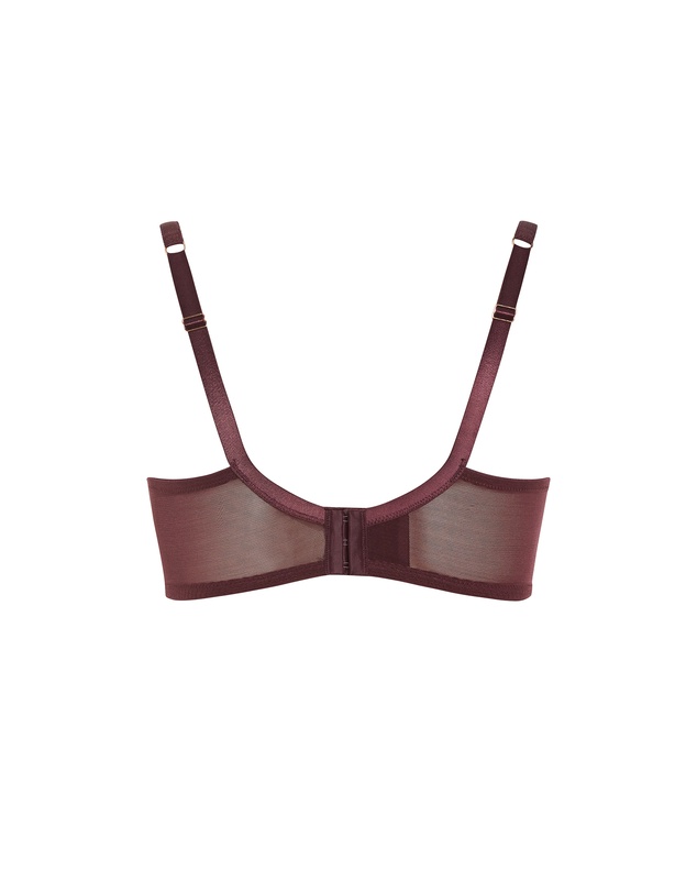 City Chic - Plus size Helena Demi Bra - bordeaux