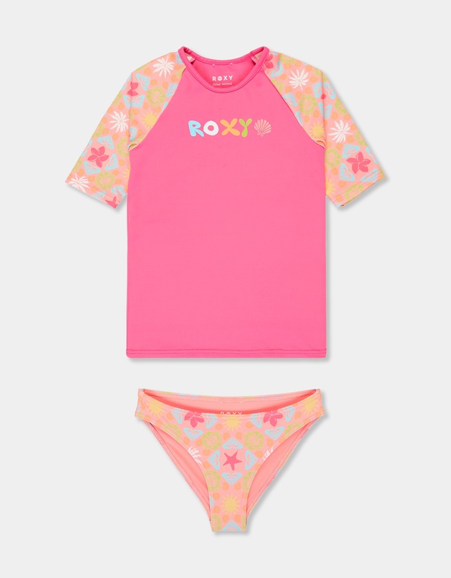 Roxy - Girls 2 to 7 Check TW Lycra Set Rash Vest