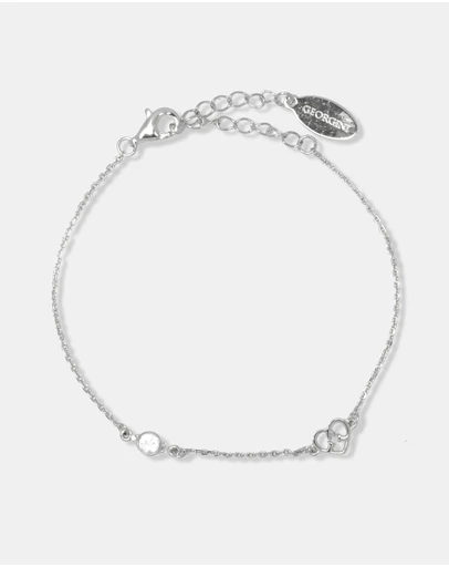 Georgini - Natural Topaz And Two Natural Diamond April Silver Bracelet