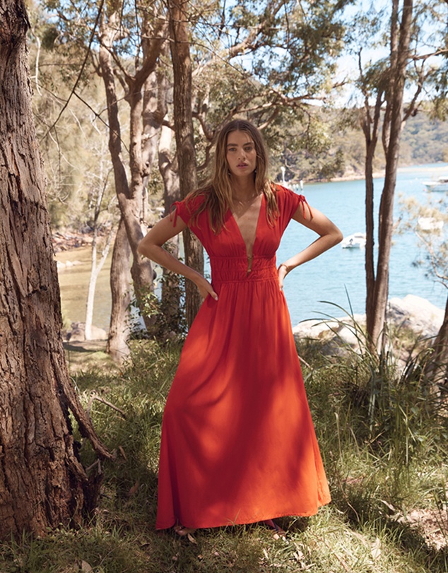 MINKPINK - Scarlett V-Neck Midi Dress