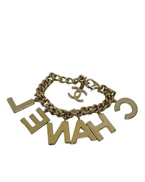 Pre-Loved by Azura Reborn - Pre-Loved CC Gold Plated Lacquered Logo Letter Charms Chain Bracelet