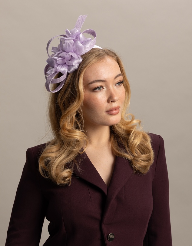 Morgan & Taylor - Wrenn Fascinator in Lilac Purple
