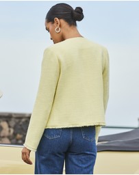Sosandar - Boucle Jacket With Embellished Buttons