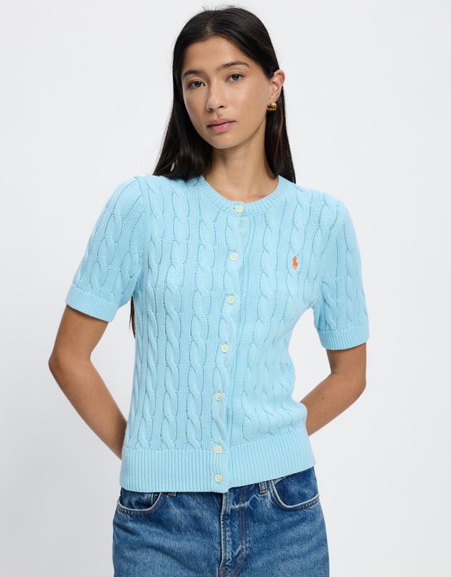 Polo Ralph Lauren - Cable-Knit Cotton Short-Sleeve Cardigan - ICONIC EXCLUSIVE