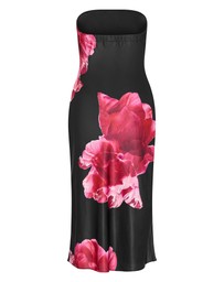City Chic - Plus size Amari Fleur Print Slip Dress - black