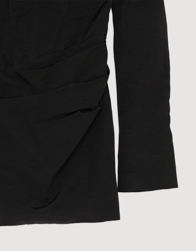 Revibe - Repaired Shona Joy Oakley Strapless Draped Mini Dress - AU 6