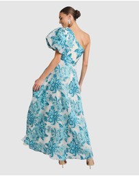 Romance by Honey and Beau - Seanna Puff Shoulder Maxi Dress
