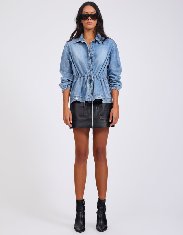 ONE TEASPOON - Drawstring Denim Shirt - Washed Blue