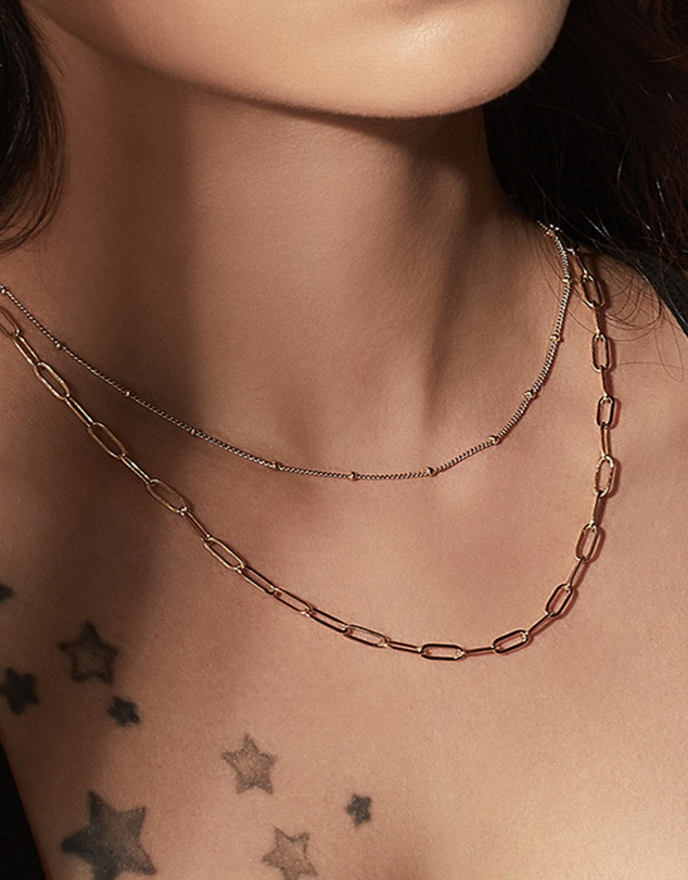 Wanderlust + Co - Harper Chain Link Gold Necklace