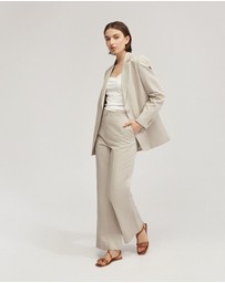 Oxford - Lauren Linen Blend Wide Leg Pants