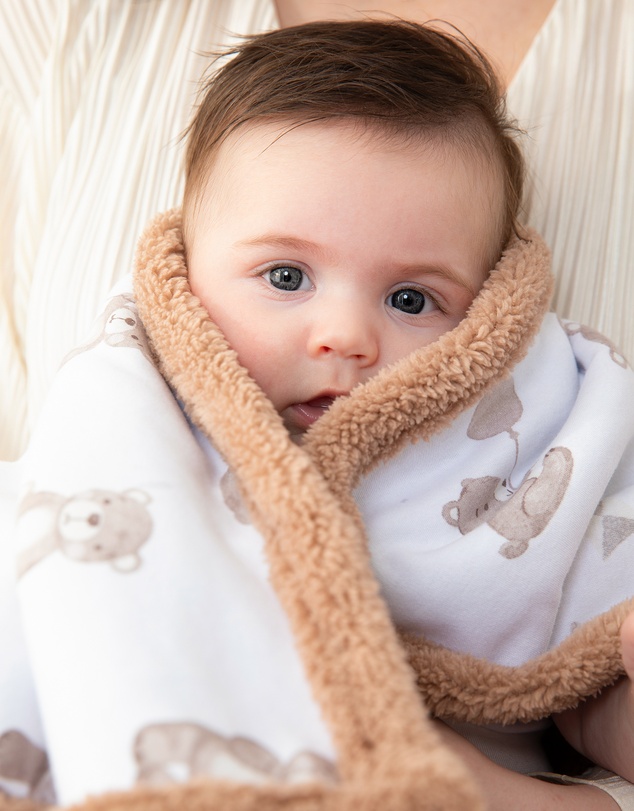 Living Textiles - Sherpa Blanket - Cuddly Bear