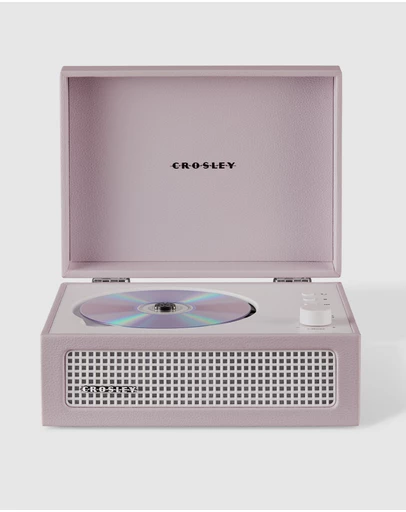 Crosley - Crosley Voyager Portable Retro CD Player with Stereo Bluetooth Speakers, FM Radio - Amethyst