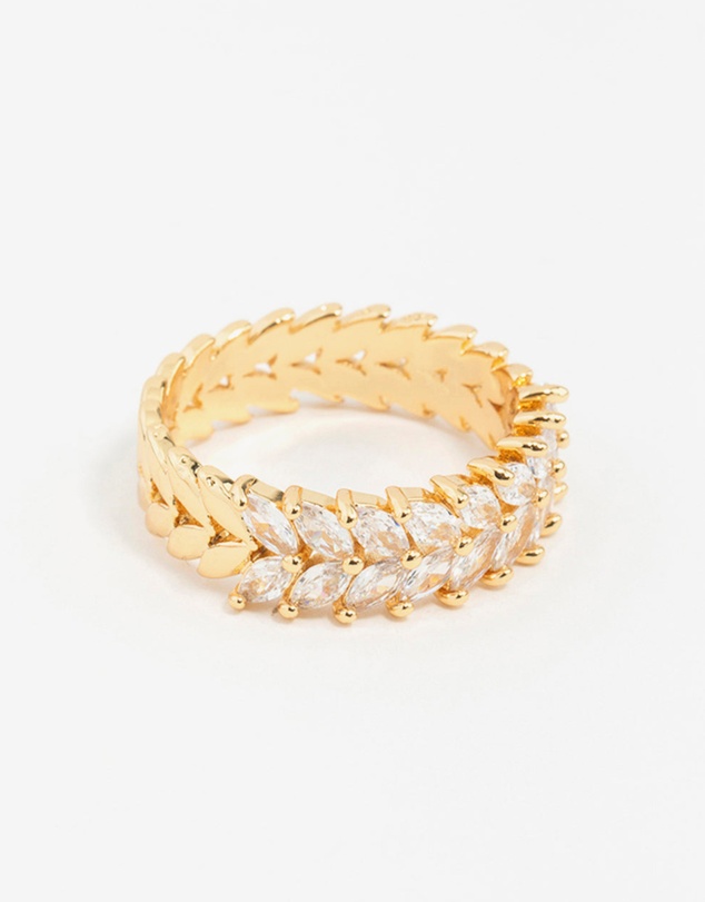 Lovisa - Gold Plated Navette Cubic Zirconia Layered Ring