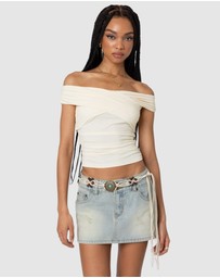 EDIKTED - Crisscross Off Shoulder Top