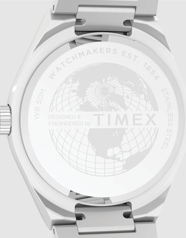TIMEX - Q Timex® Continental Day and Date 39mm Stainless Steel Bracelet Watch
