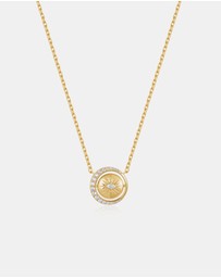 Ania Haie - Gold Reversible Pave Moon Evil-Eye Necklace