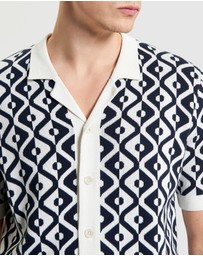 Ben Sherman - Tile Jacquard Resort Knitted Shirt
