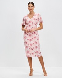 Pink Ruby - Glamerous Frill Sleeve Dress