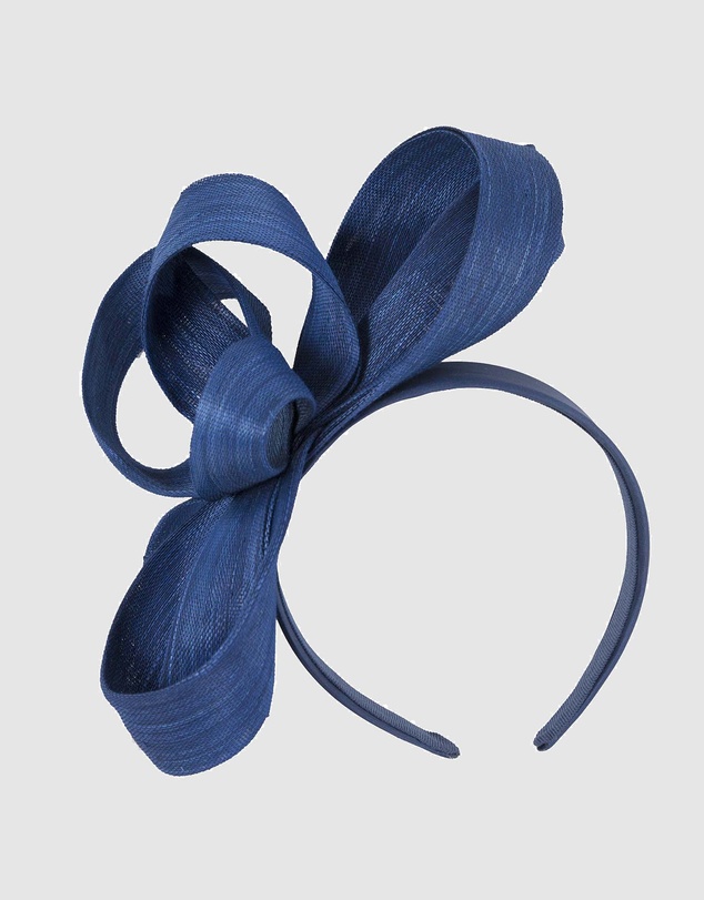 Fillies Collection - Royal Blue Abaca Loops Racing Fascinator
