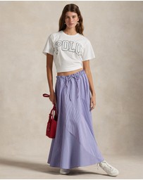 Polo Ralph Lauren - Striped Cotton Drawstring Maxi Skirt