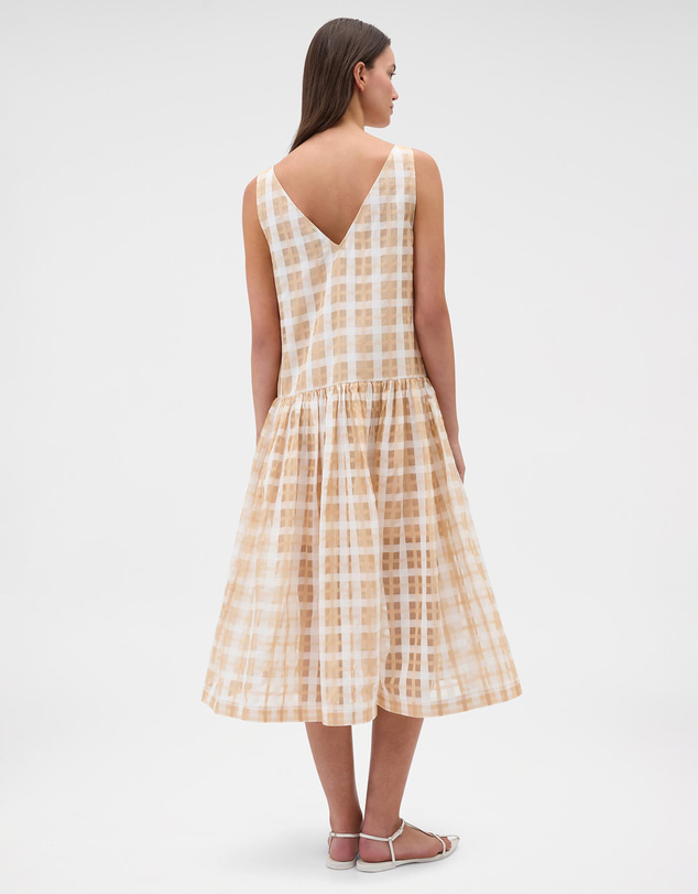 Oroton - Sheer Check Drop Waist Dress