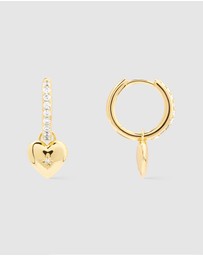 Wanderlust + Co - Heart Charm Huggie Earrings