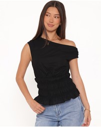 Petal & Pup - Lia Off Shoulder Top - Black