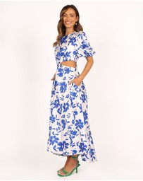 Petal & Pup - Aminah Puff Sleeve Dress - Blue Floral