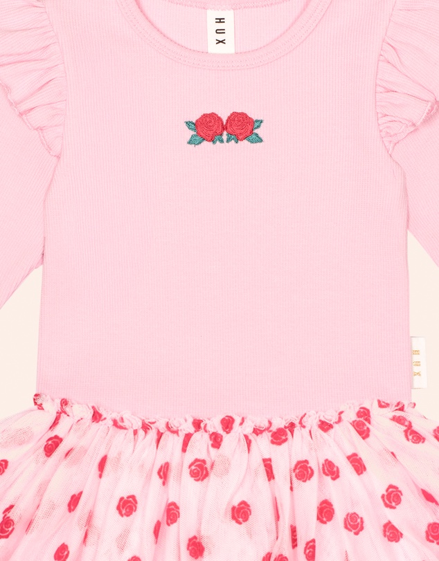 Huxbaby - Rose Emb Tulle Dress - ICONIC EXCLUSIVE - Kids-Teens