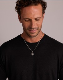 Michael Hill - Black Diamond Compass Pendant in Sterling Silver