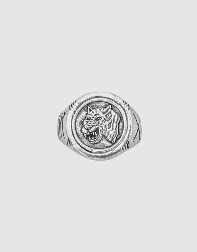 Haze & Glory - ICONIC EXCLUSIVE - Tiger Signet Ring in Oxidised 925 Silver