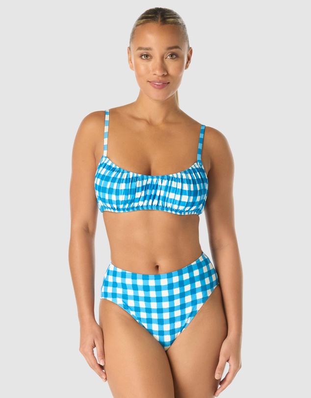 Kate Spade - Gingham High Cut High Waist Bikini Bottom