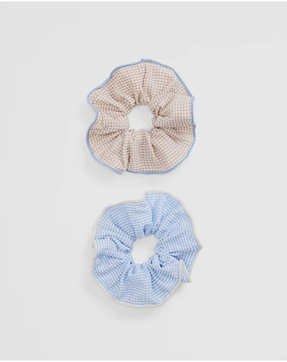 Country Road - Gingham Scunchie Pack Of 2