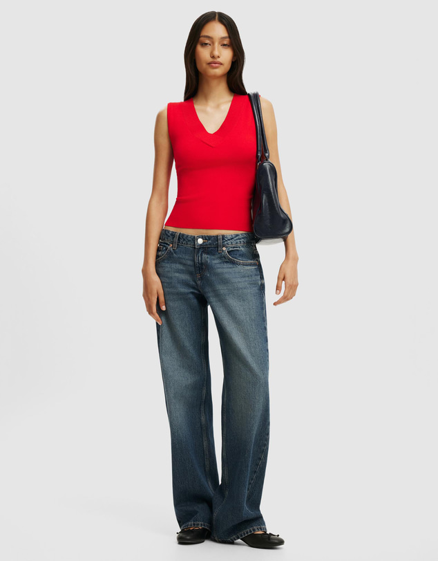 Cotton On - Double Knit V Neck Tank