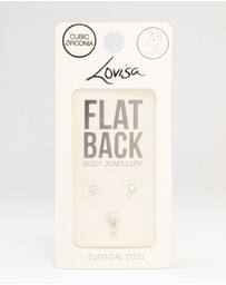 Lovisa - Surgical Steel Pear Cubic Zirconia Drop Flat Backs 3-Pack
