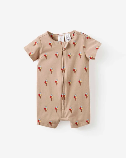 Cotton On Kids - Growie Short Sleeve Zip Romper