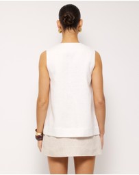 AERE - Patch Pocket Relaxed Linen Tank
