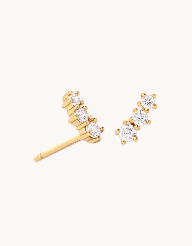 Astrid & Miyu - Glimmer Crystal Climber Stud 18ct Gold Plated Earrings
