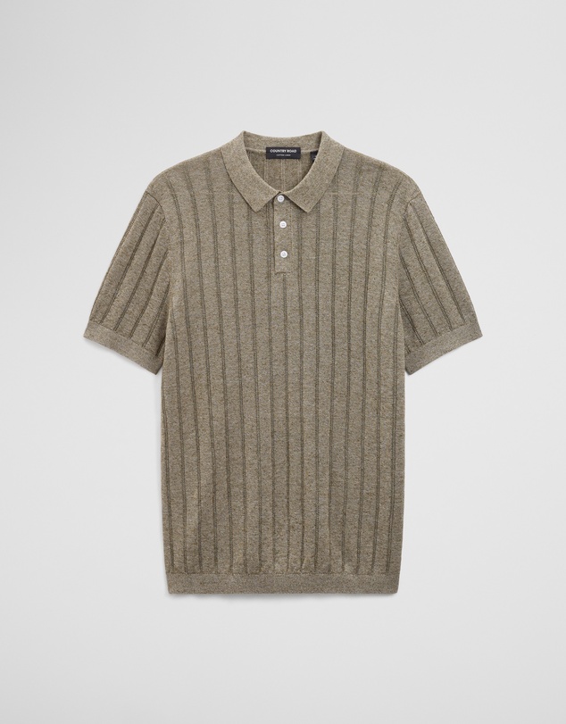 Country Road - Linen Cotton Stripe Knit Polo