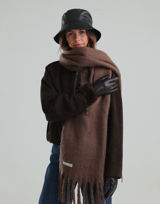 Morgan & Taylor - Gia Faux Leather Gloves in Brown