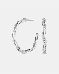 Mestige - Solar Twist Hoops 30mm - Silver Plated