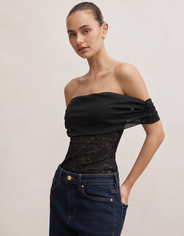 Forever New - Lily Lace Bardot Top