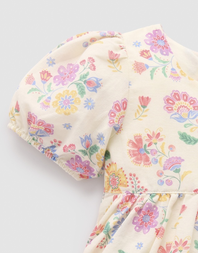 Purebaby - Linen Blend Dress -Kids-Babies