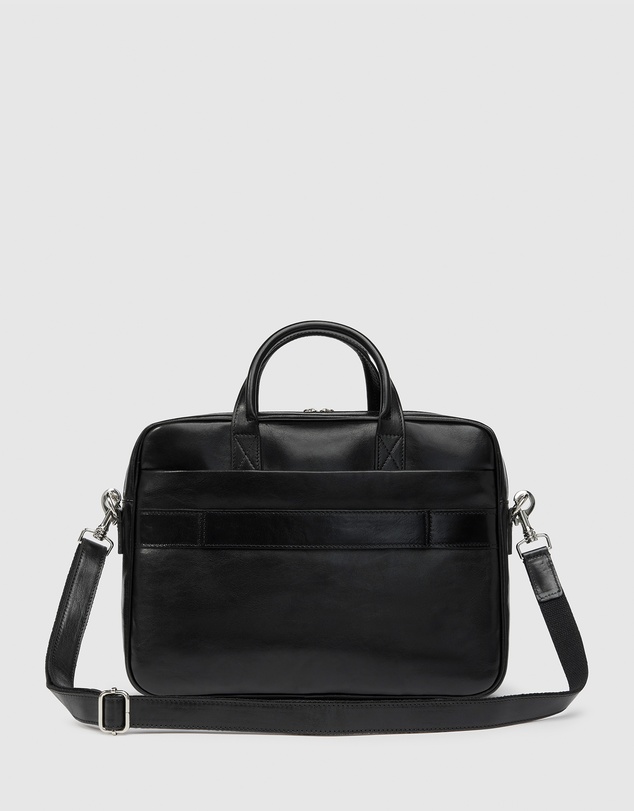 Republic of Florence - Pretoria Black Leather Laptop Briefcase