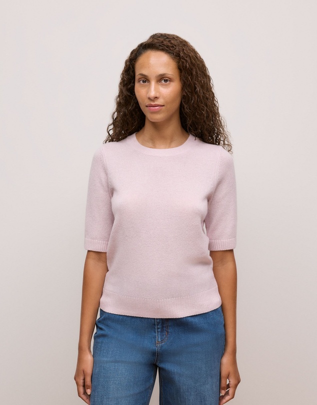 Trenery - Wool Cashmere T-shirt in Pink Rose